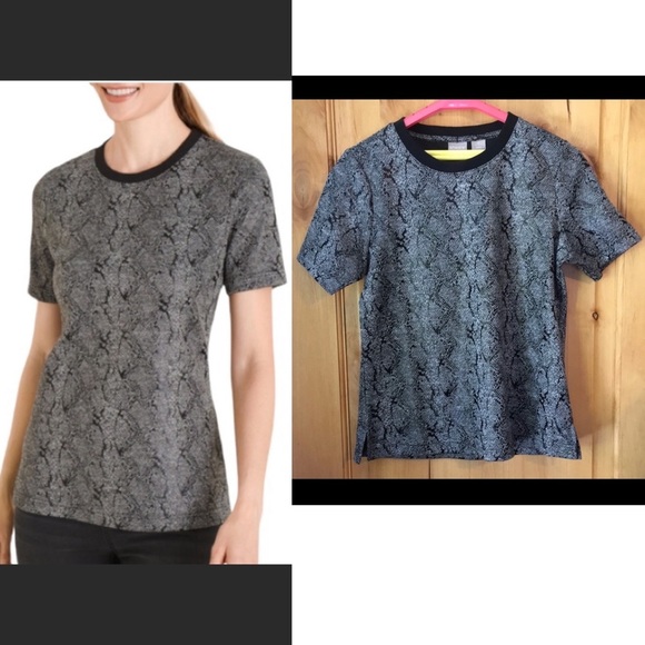 CHICO’S Snake-Print Jacquard Gray Black Tee Top $59.50 NWT 0 - Picture 9 of 10